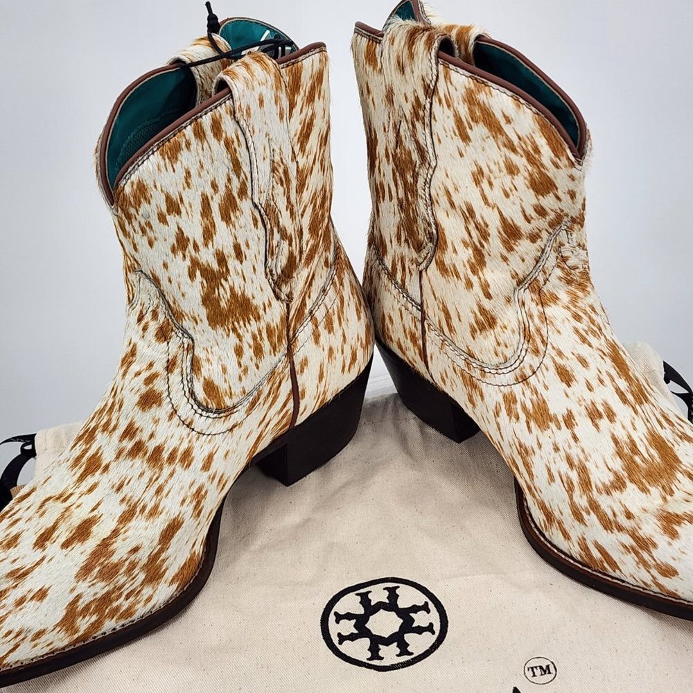 MYRA BAG Cowdie Hair On Hide Shortie Cowboy Boots 7-10 NWT - Picture 9 of 15